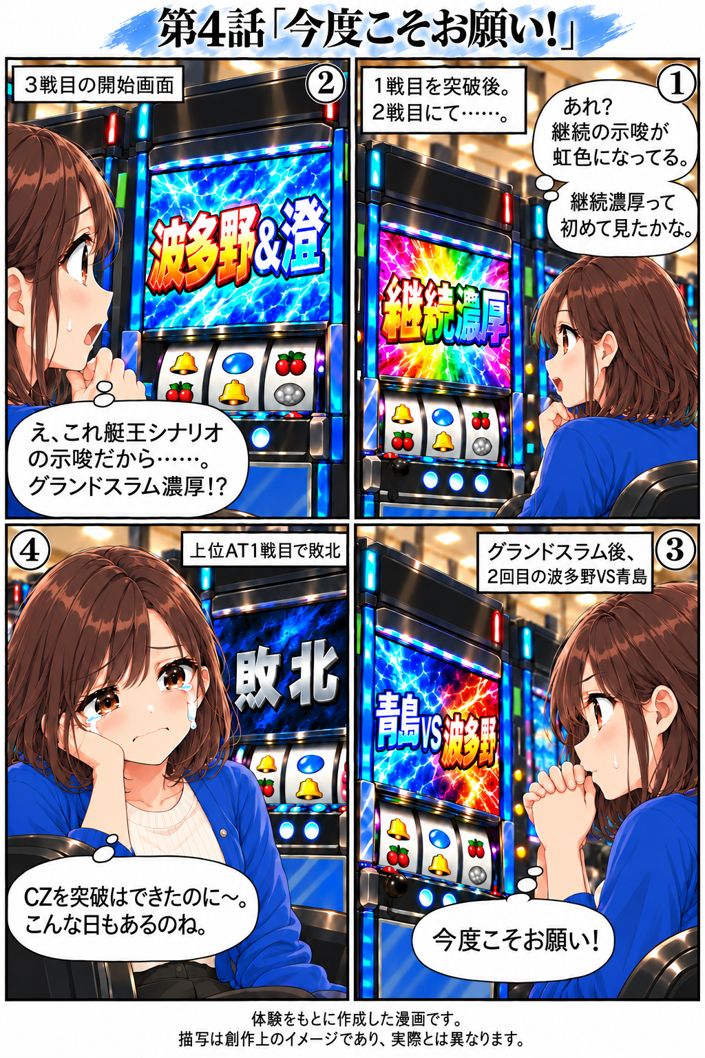 艇王シナリオに突入した4コマ漫画